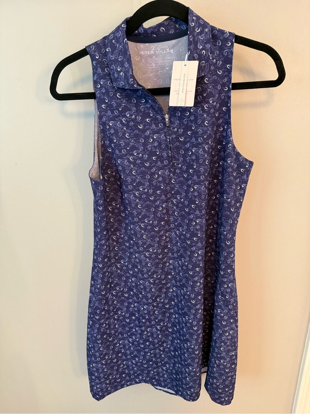 NEW Peter Millar Carner Tossed Paisley Sleeveless Sport Golf Dress small UPF 50